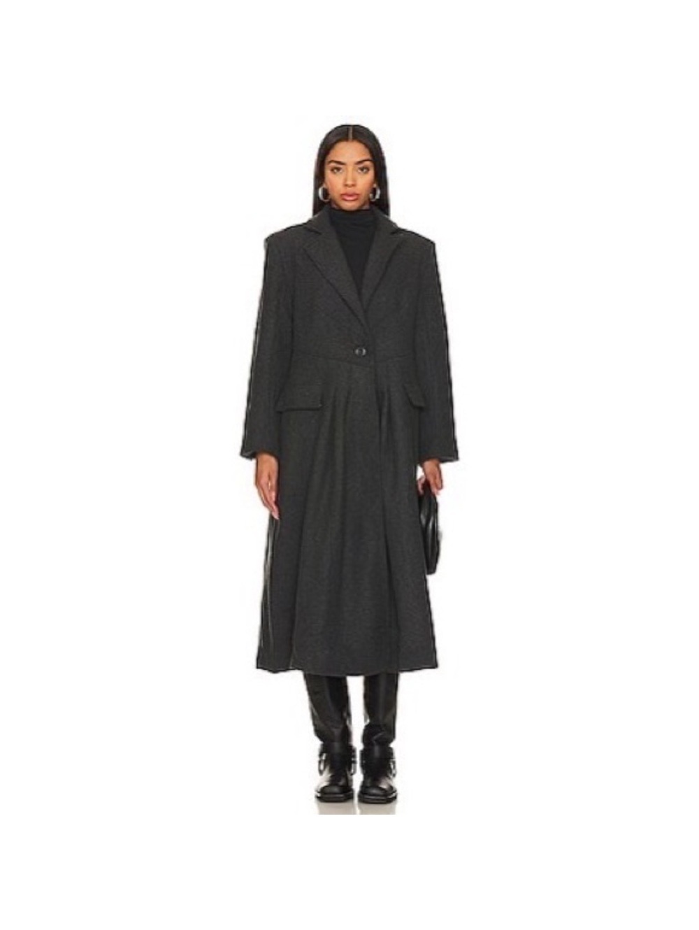 Free People Victoria Flared Wool-Blend Coat